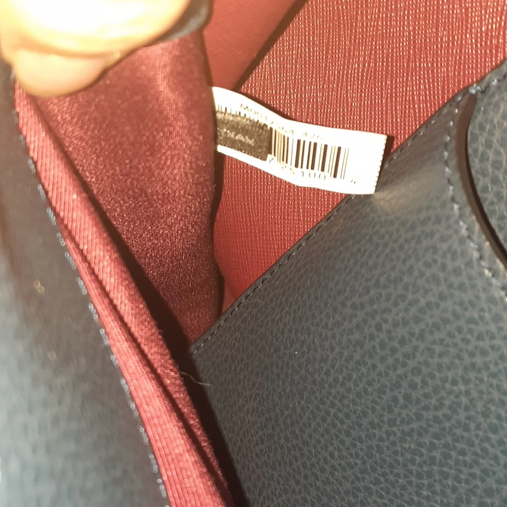 MARC JACOBS Editor Leather Tote Bag Blue Sea Navy Red Everyday Versatile Classic - Picture 9 of 16